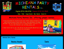 Tablet Screenshot of michianapartyrentals.com
